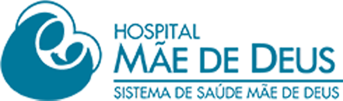 Logotipo do Hospital Mãe de Deus, onde você encontra um consultório da RS Medeiros.